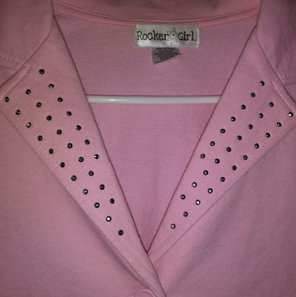Like new Pink blazer with rhinestone collar - Picture 3 of 5